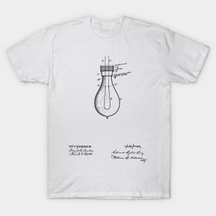 Incandescent Electric Lamp Vintage Patent Hand Drawing T-Shirt